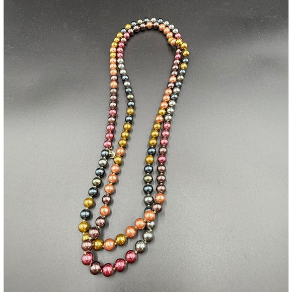 Charter Club Necklace Gold Tone Pink and Green Glass Bead Jewelry - Picture 1 of 3
